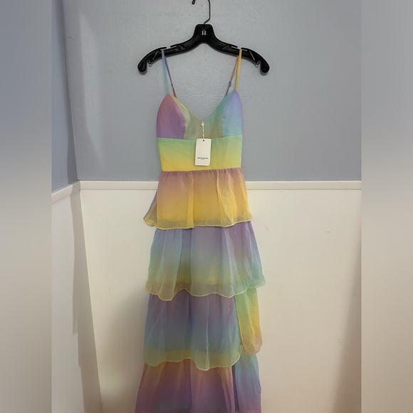Amanda Uprichard NWT Thaddea Maxi Dress in Rainbow XS - Picture 4 of 6